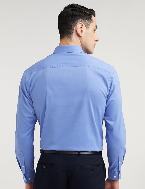 Peter England Men's Everday Regular Fit Solid Shirt | Cotton Rich | 5-Pin Pocketing - Image 6